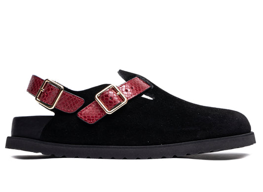 Birkenstock Tokio II Forrado 1774 en Negro/Rojo