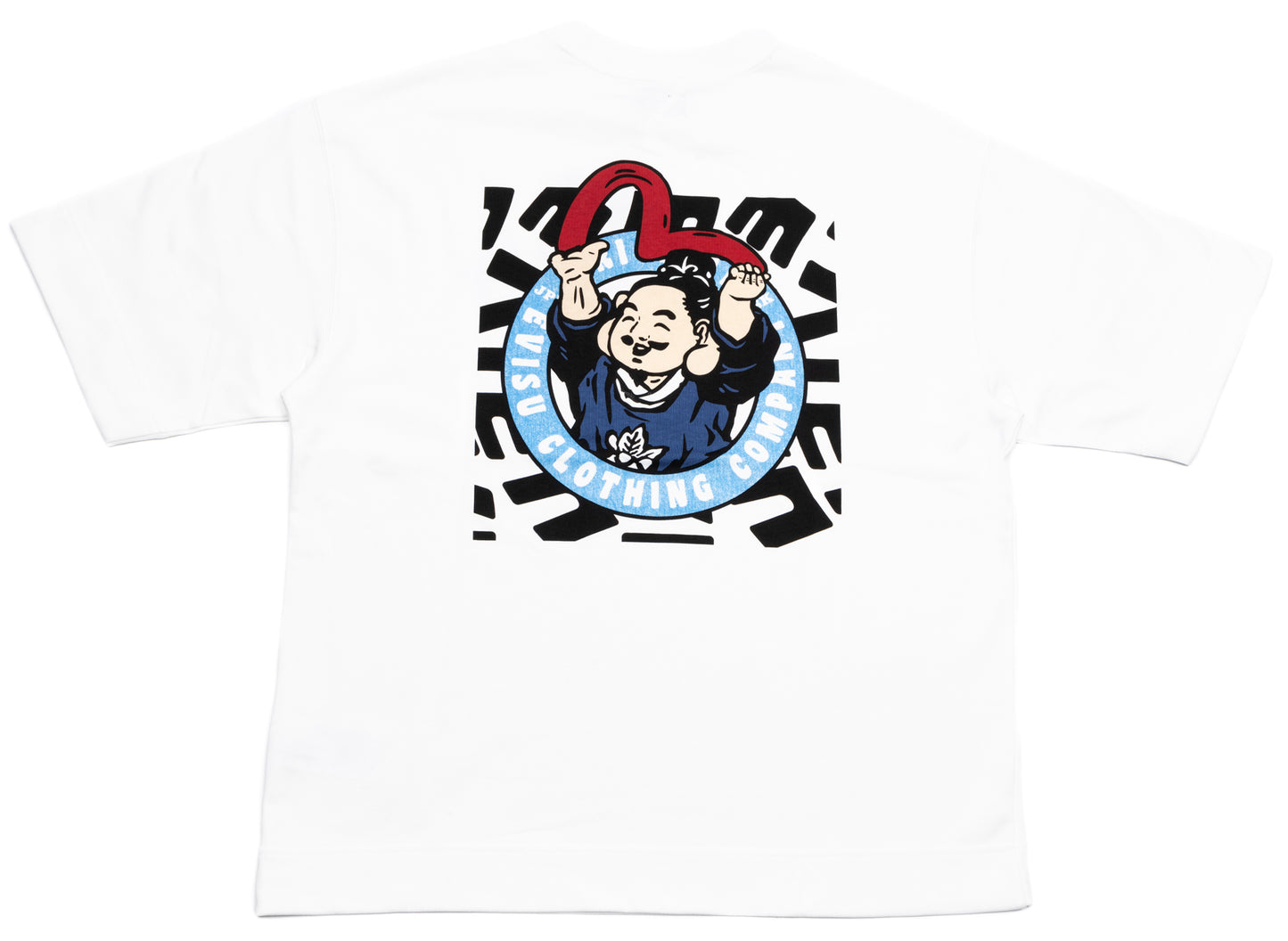 Sudadera de manga corta holgada con estampado de gaviota Evisu