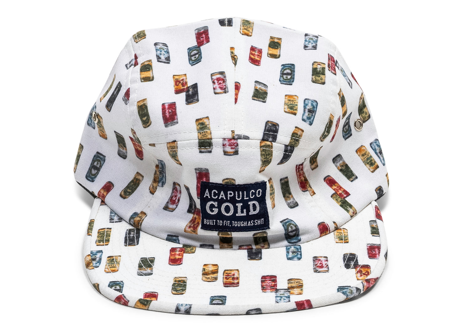 Gorra con cierre trasero de Acapulco Gold con estampado integral Built to Fit en blanco