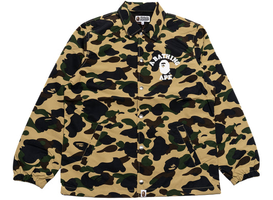 A Bathing Ape 1st Camo Nylon Tussah Coach Jacket in Gelb