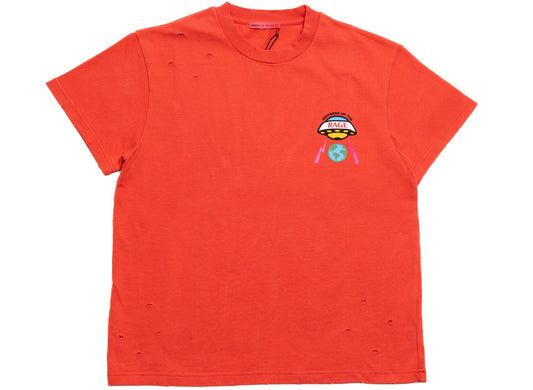 Members Of The Rage Distressed Small Logo T-Shirt in Infrarot