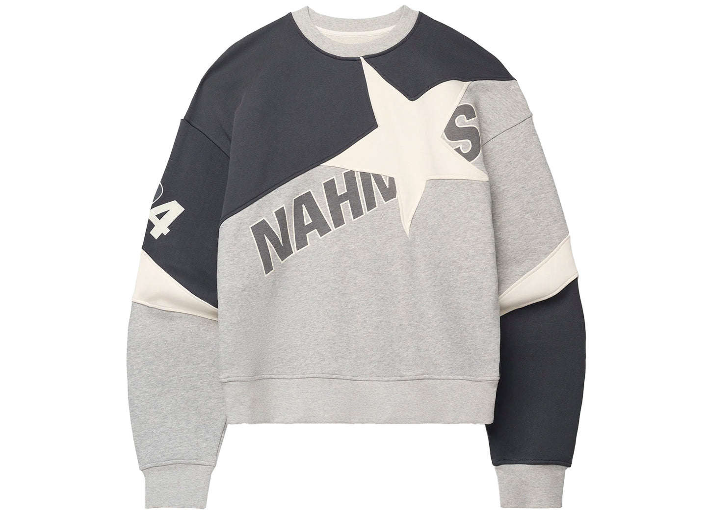 Nahmias MVP Crewneck in Grey Multi, men's grey crewneck sweatshirt