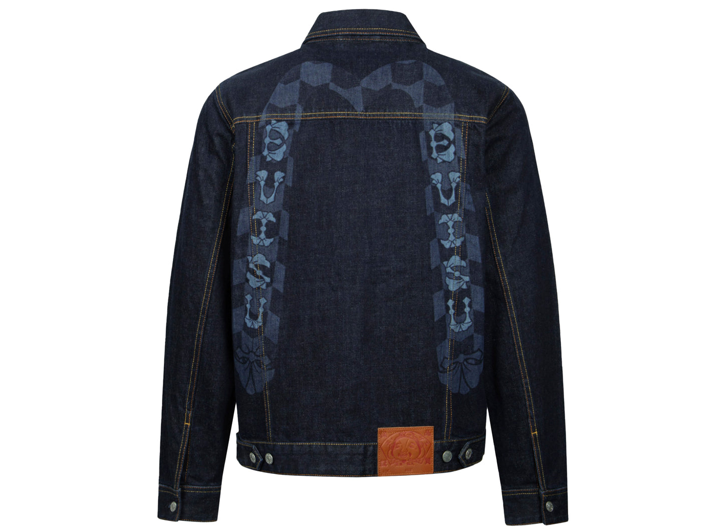 Evisu Monogram Daicock bedruckte Jeansjacke