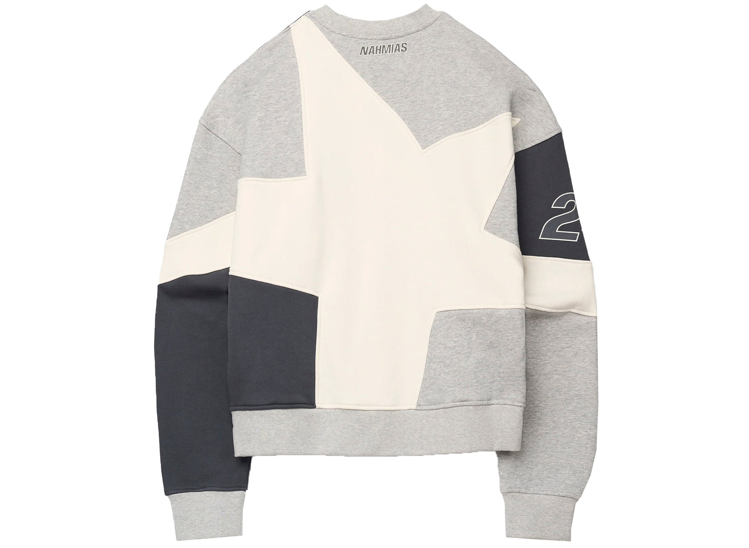 Nahmias MVP Crewneck in Grey Multi, men's grey crewneck sweatshirt, view 2