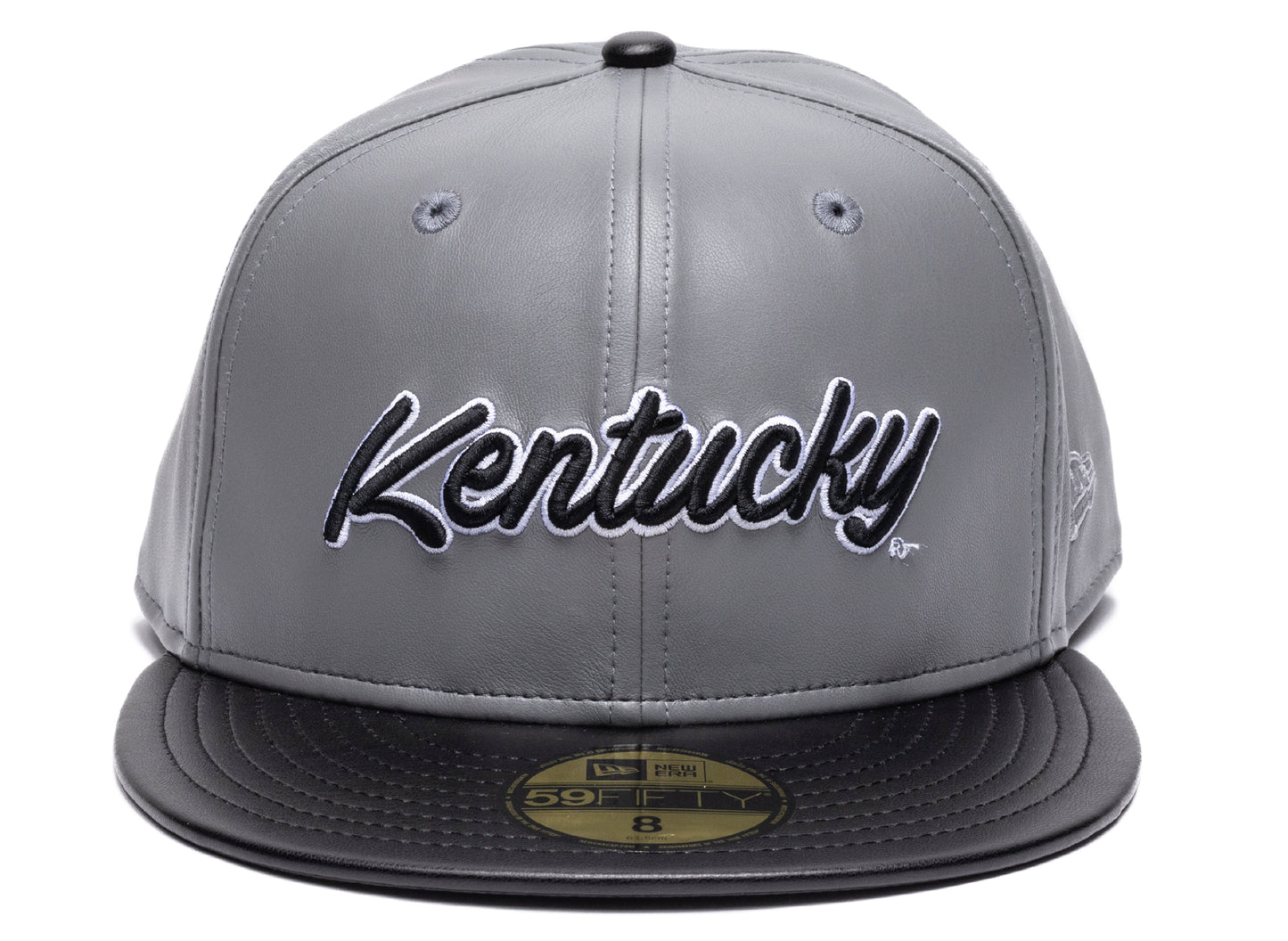 New Era Kentucky Wildcats 59FIFTY Leder Fitted Cap in Grau