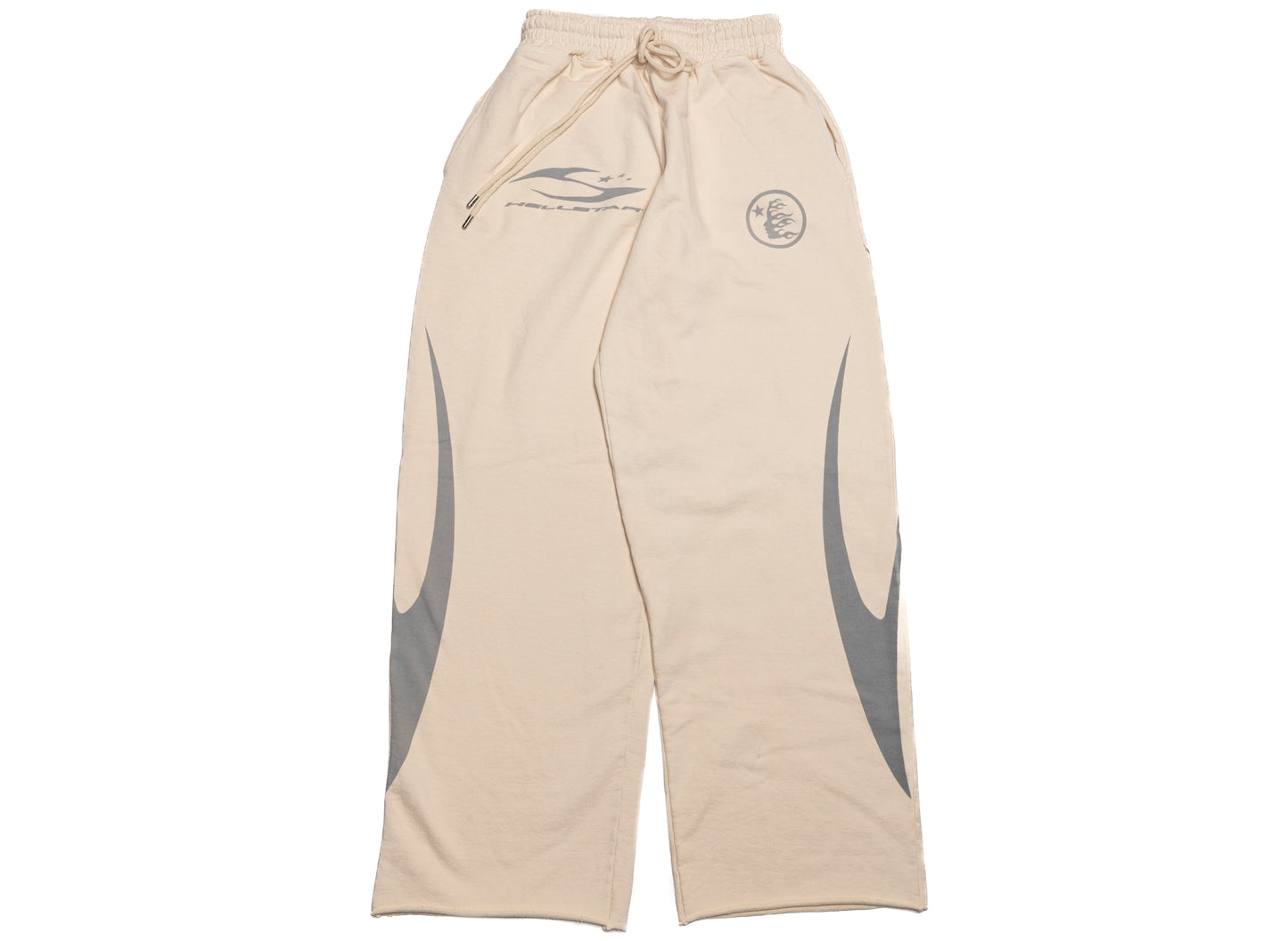 Hellstar Flame Sweatpants in White, front view