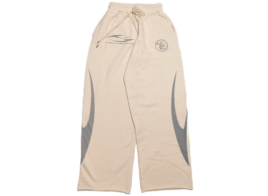 Hellstar Flame Sweatpants in White, front view