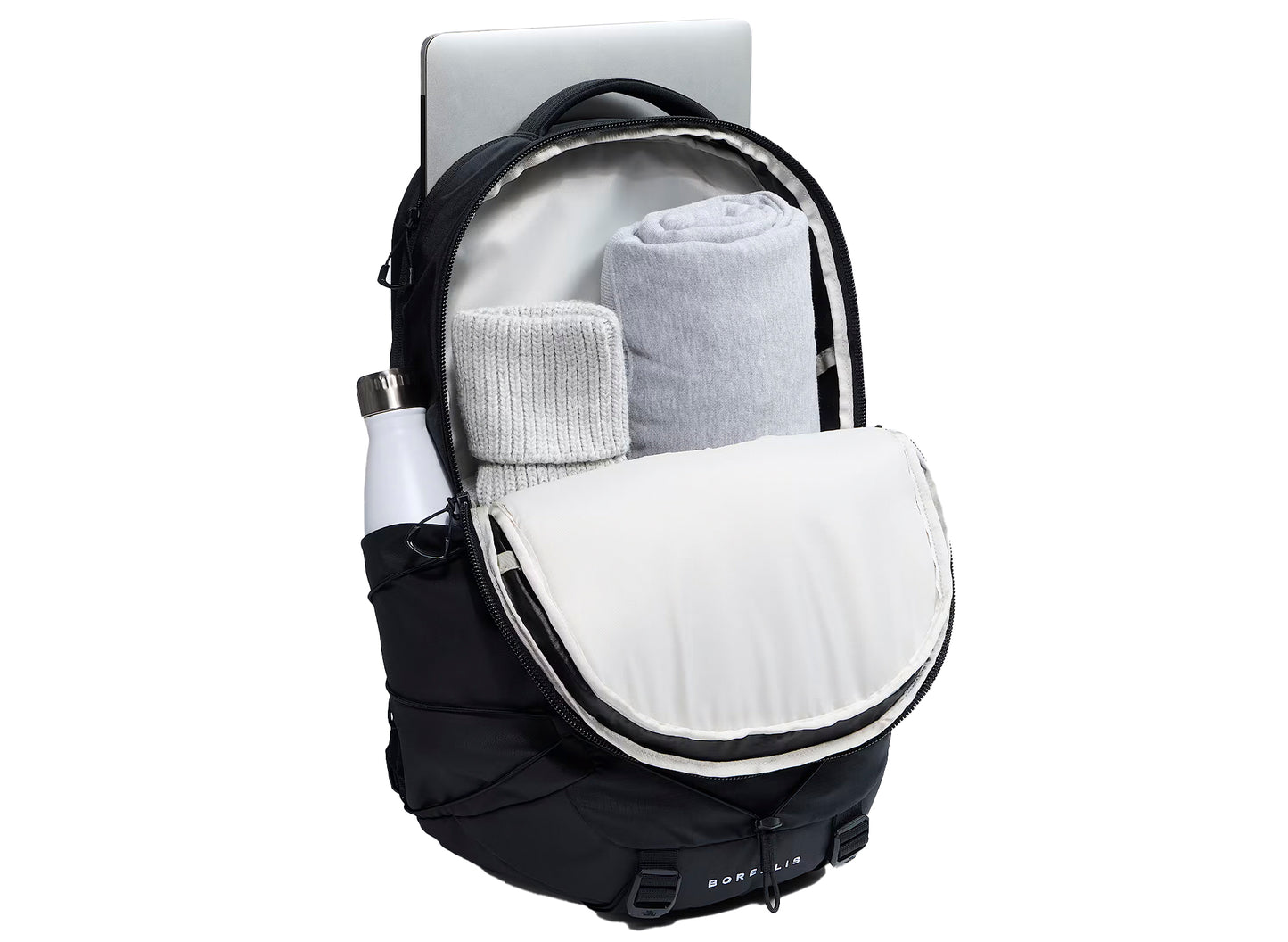 The North Face Borealis Patch Backpack in TNF Black and TNF White, backpack, view 2
