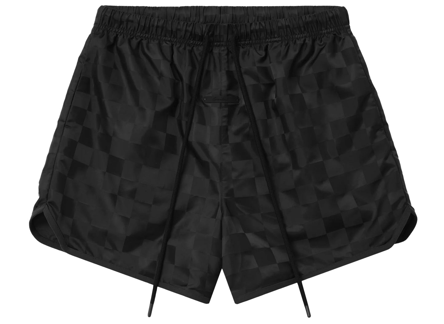 Fear of God Essentials Checkered Gym Short in Vintage Black