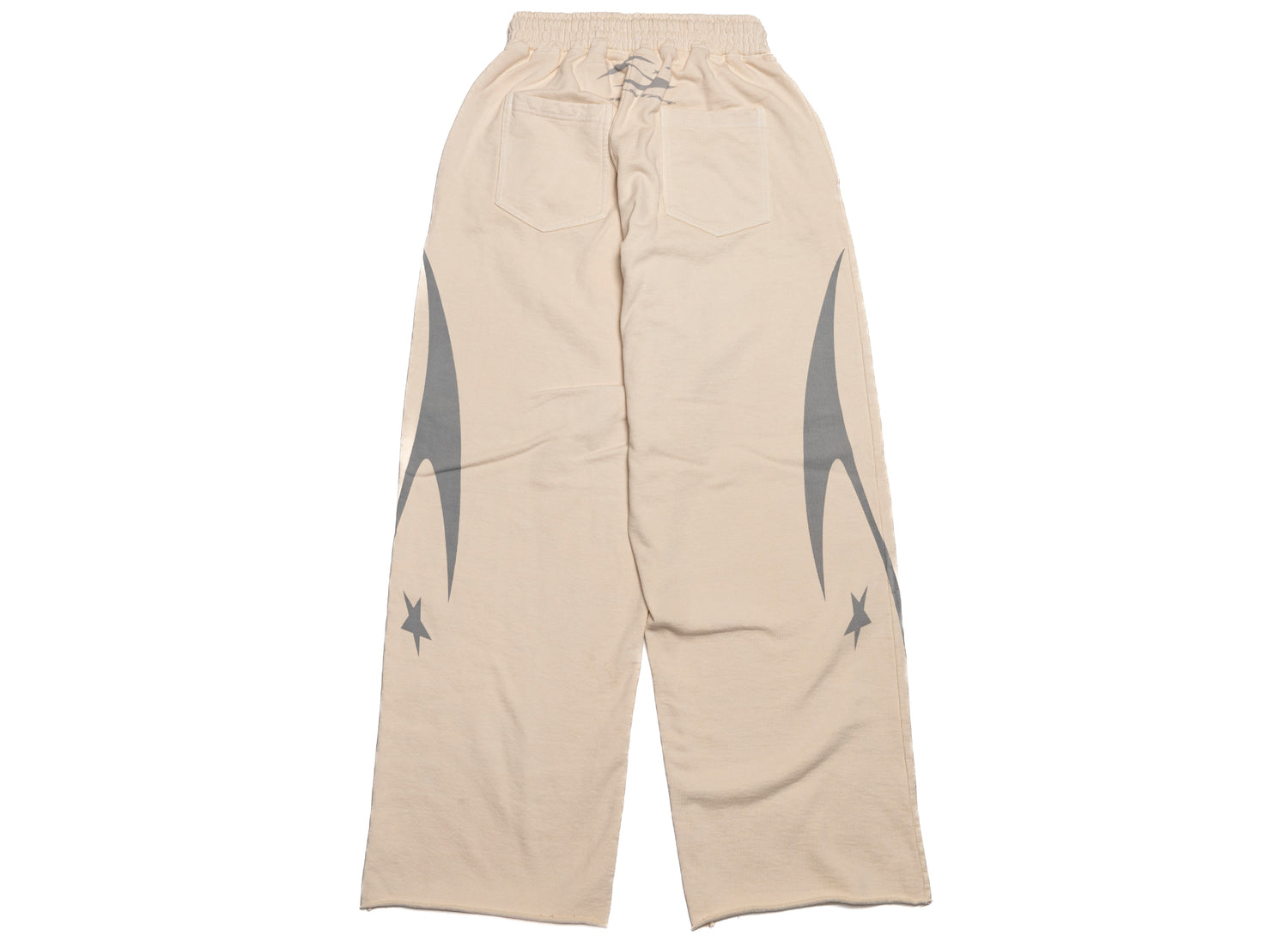 Hellstar Flame Sweatpants in White, back view