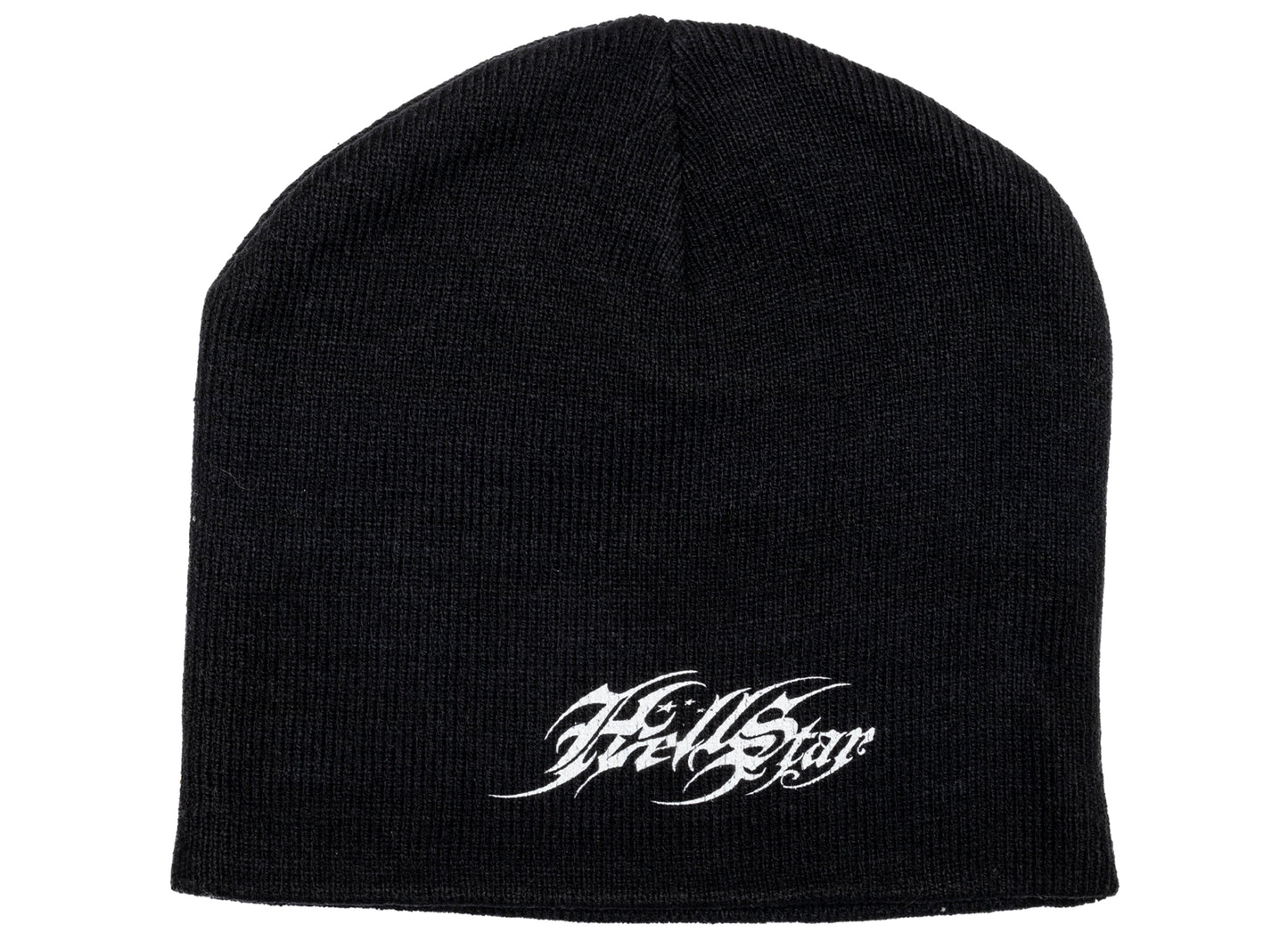 Hellstar Tattoo Logo Beanie in Black, unisex cotton knit cap with graphic artwork