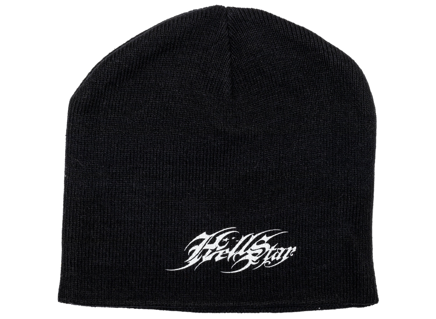 Hellstar Tattoo Logo Beanie in Black, unisex cotton knit cap with graphic artwork