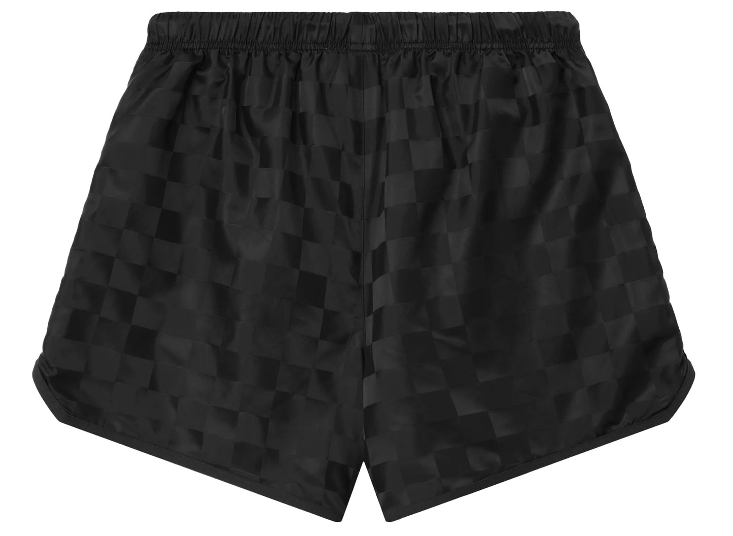 Fear of God Essentials Checkered Gym Short in Vintage Black