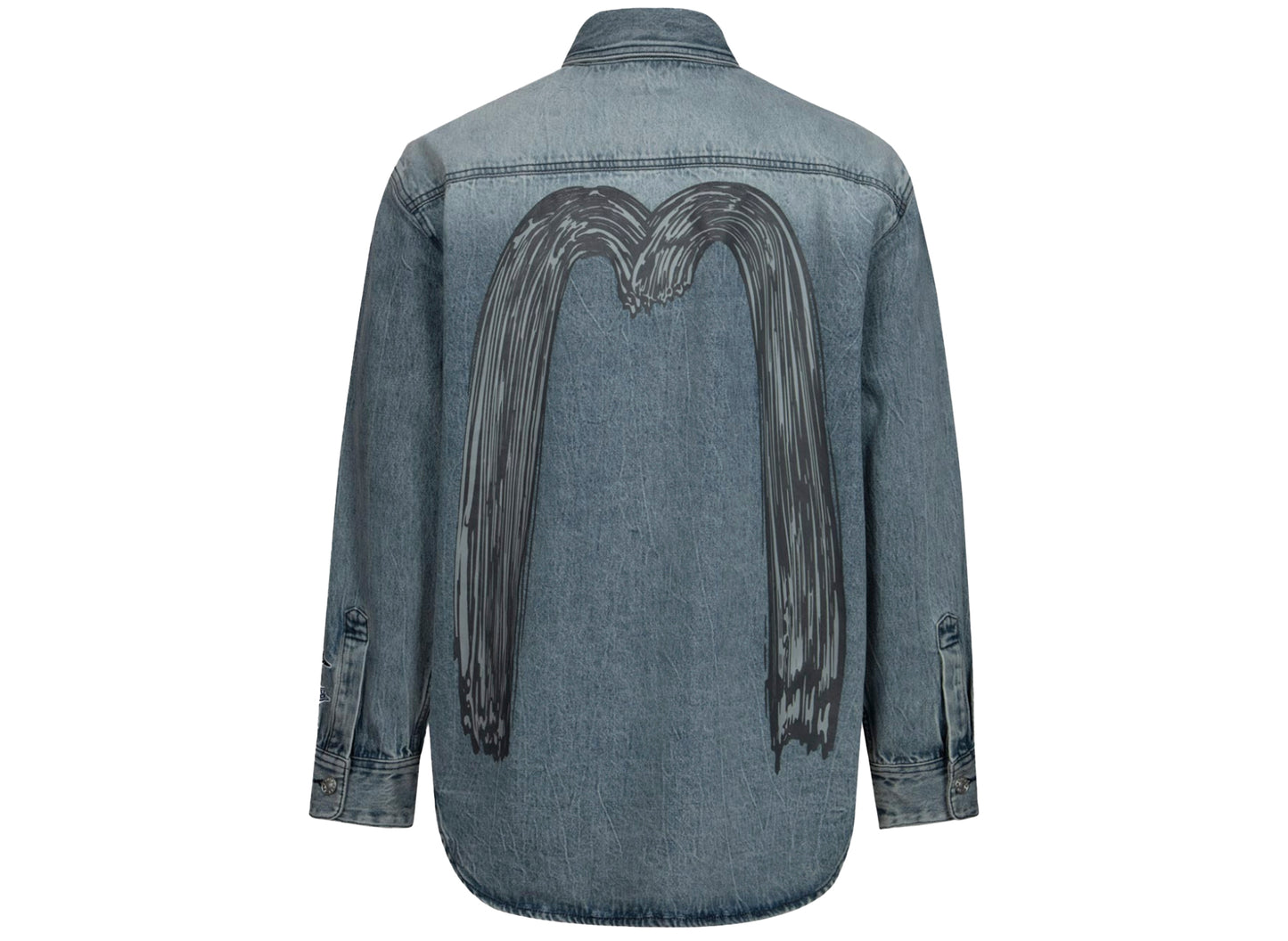 Evisu Brush Daicock Print Regular Fit Denim Shirt Jacket