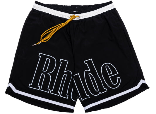 Pantalones Cortos de Baño Rhude Basketball en Negro