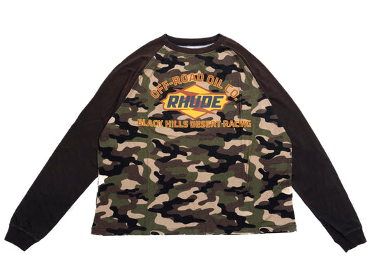 Camiseta de manga larga tipo raglán Rhude Black Hills en camuflaje