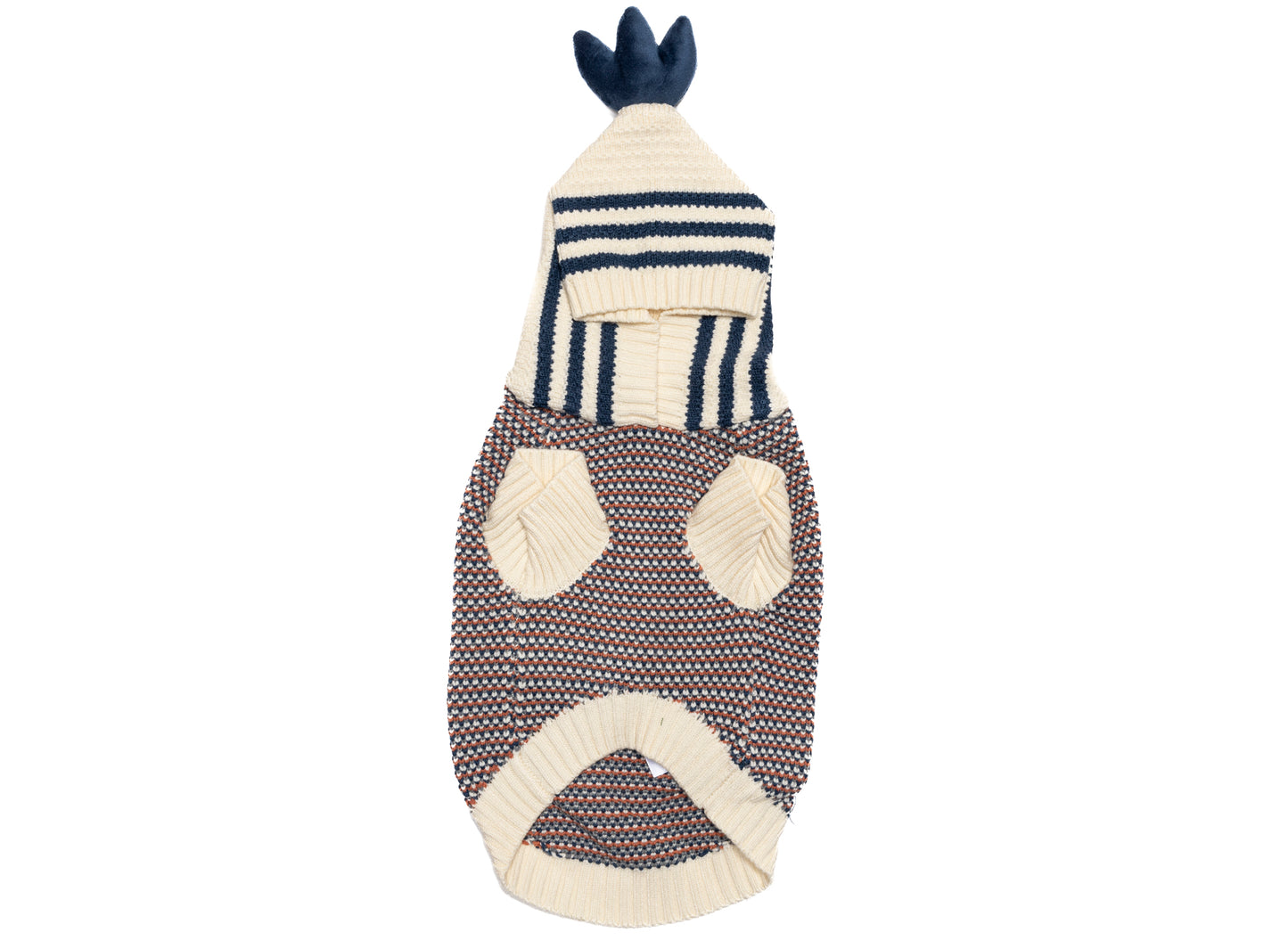 adidas Pet Knitted Hoody in Cream White / Pulse Lime / Grey Three / Mineral Blue, opposite side