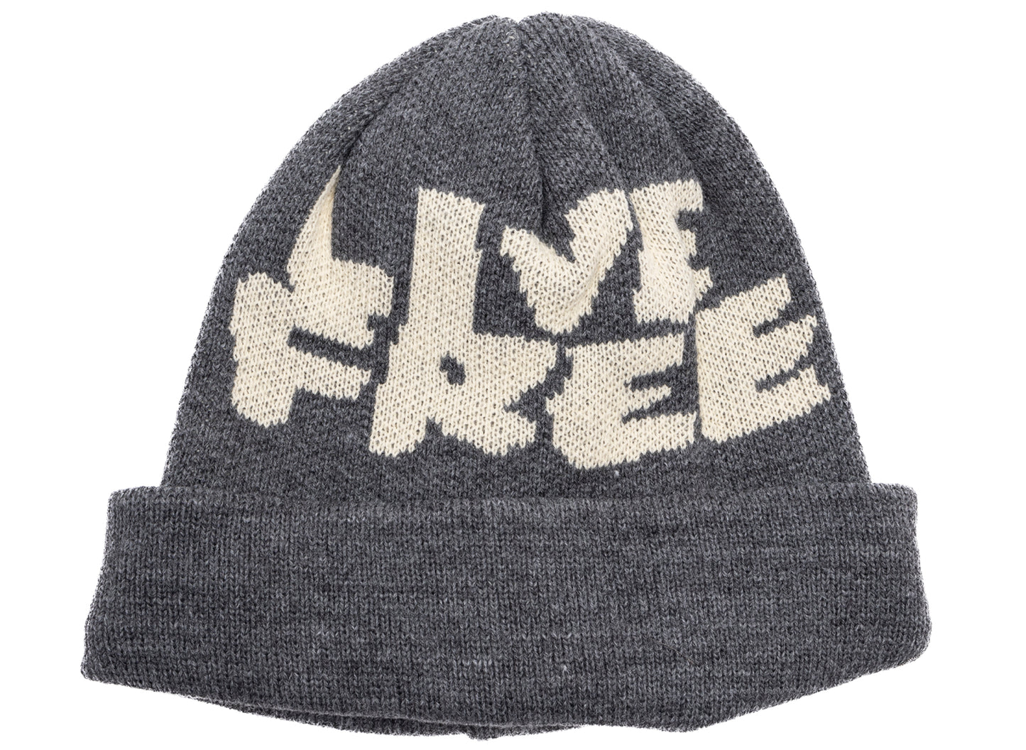 Comme des Garçons SHIRT Live Free Jacquard Beanie in Grau