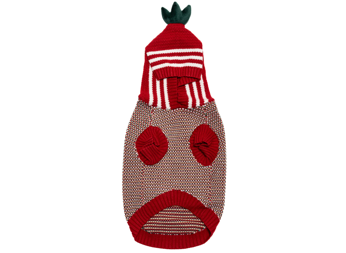 adidas Pet Knitted Hoody in Equipment Red / Off White, opposite side