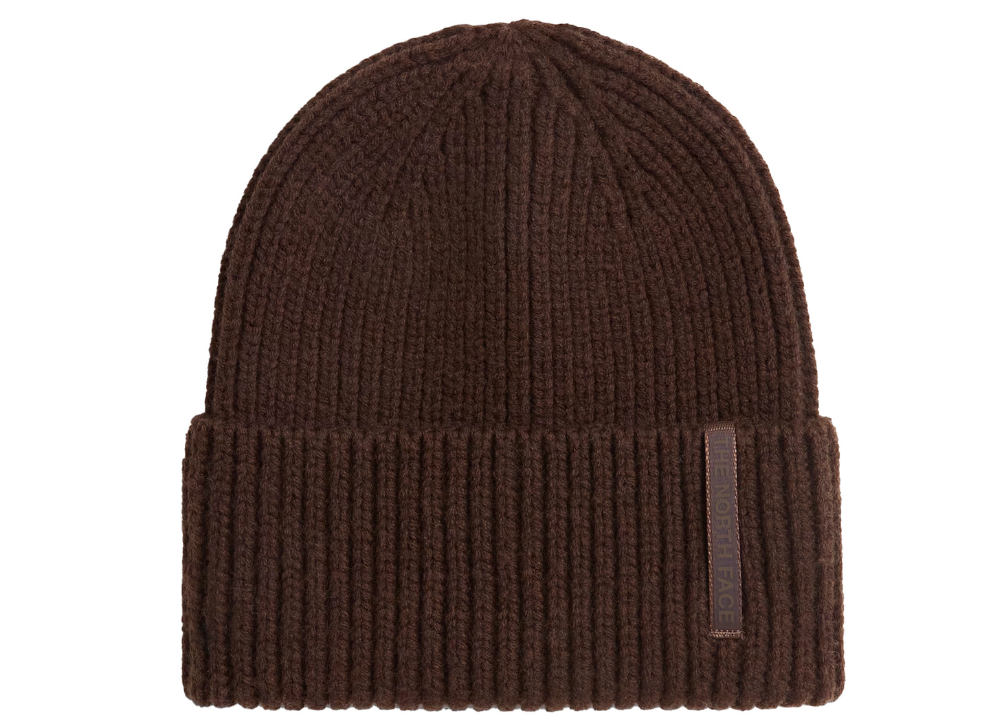 The North Face Wool Blend Beanie in Dark Chestnut, unisex knit beanie