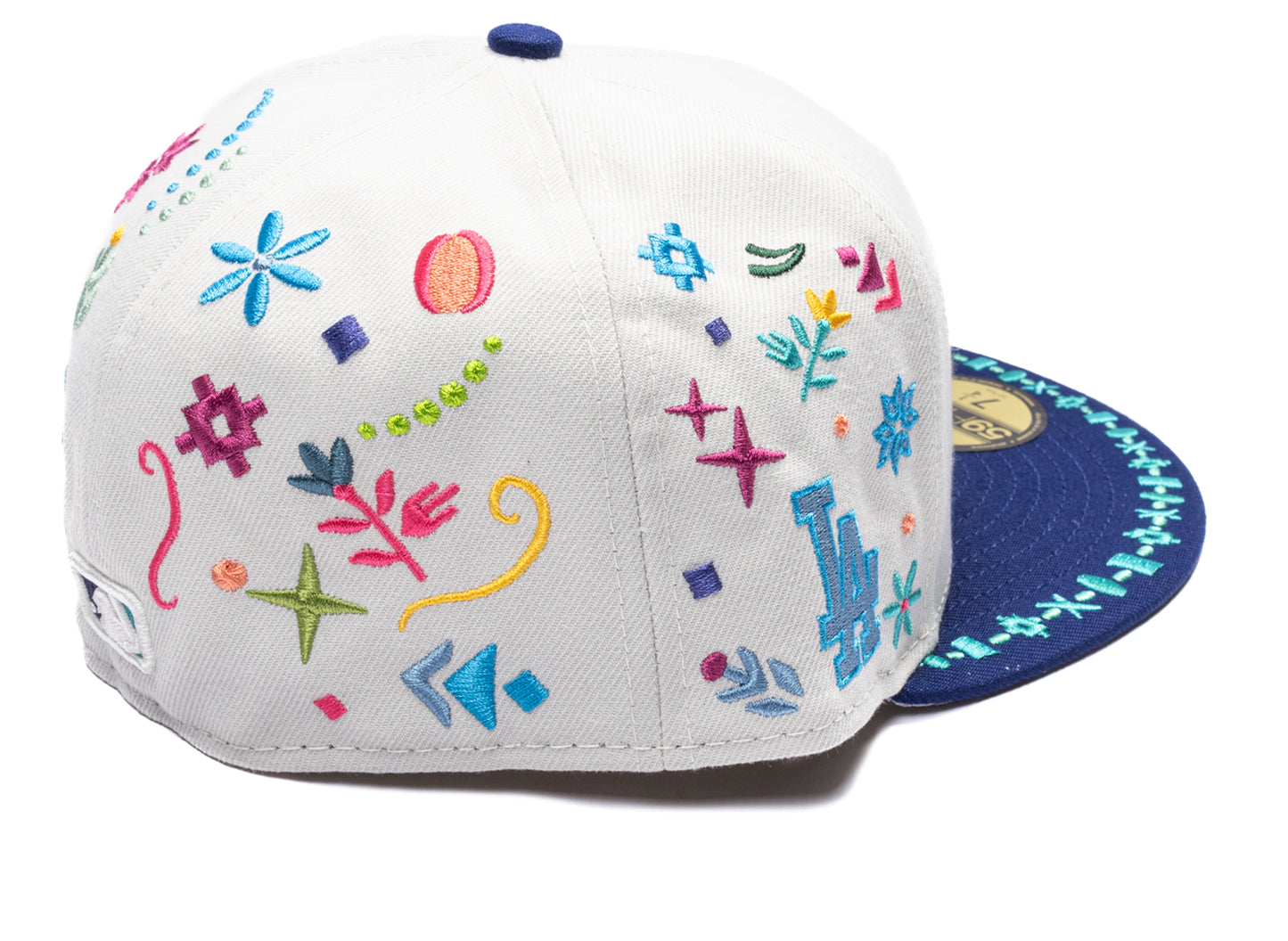 New Era LAT Heritage Los Angeles Dodgers 59Fifty Fitted Hat in team colors, unisex cap, view 3