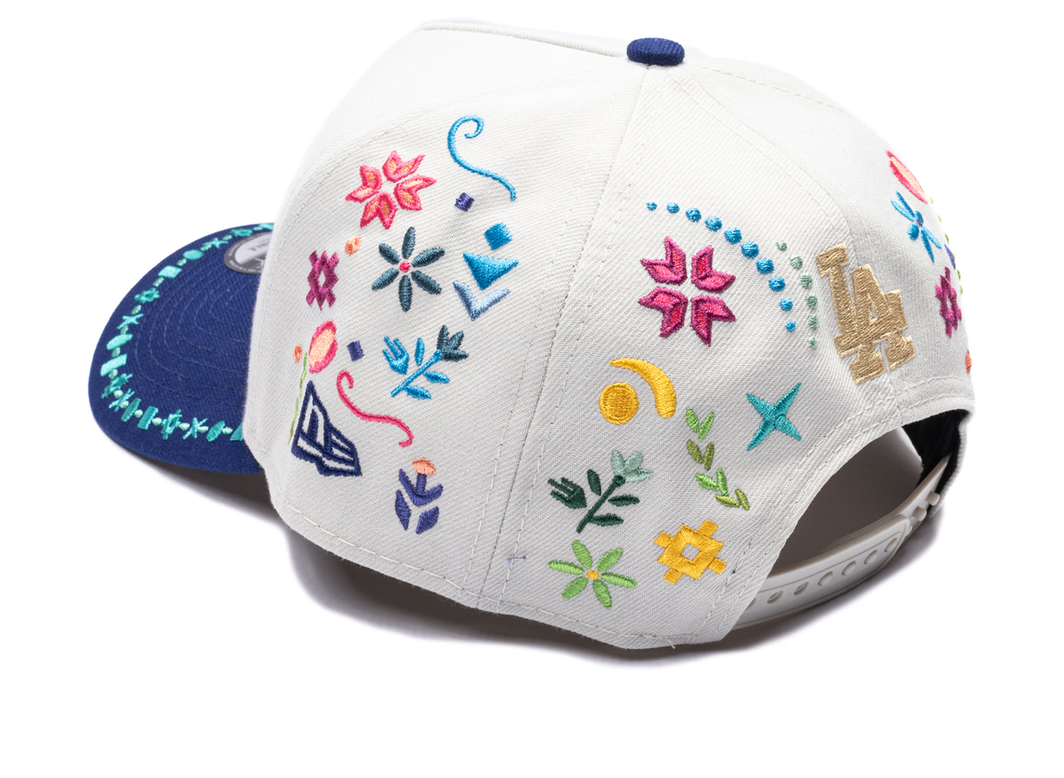 New Era LAT Heritage Los Angeles Dodgers 9Forty A-Frame Hat in blue, unisex cap, view 2
