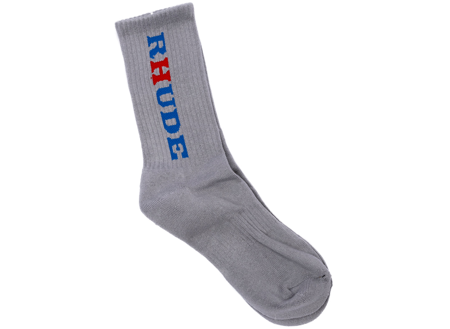 Rhude Petrol Logo Sock in Grey / Blue / Red