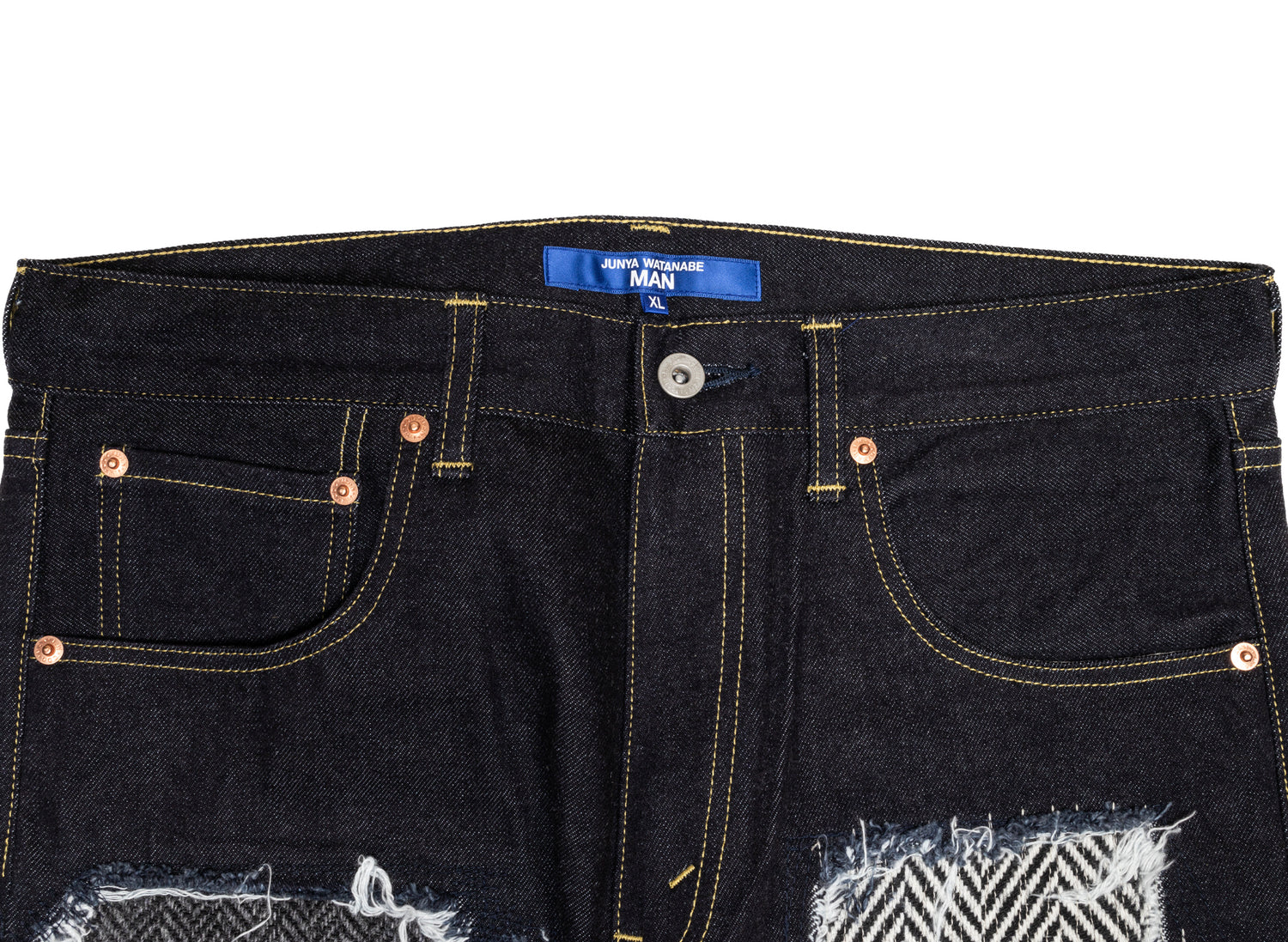 Junya Watanabe MAN Cotton Pants in Indigo Mix, men's cotton trousers, view 4