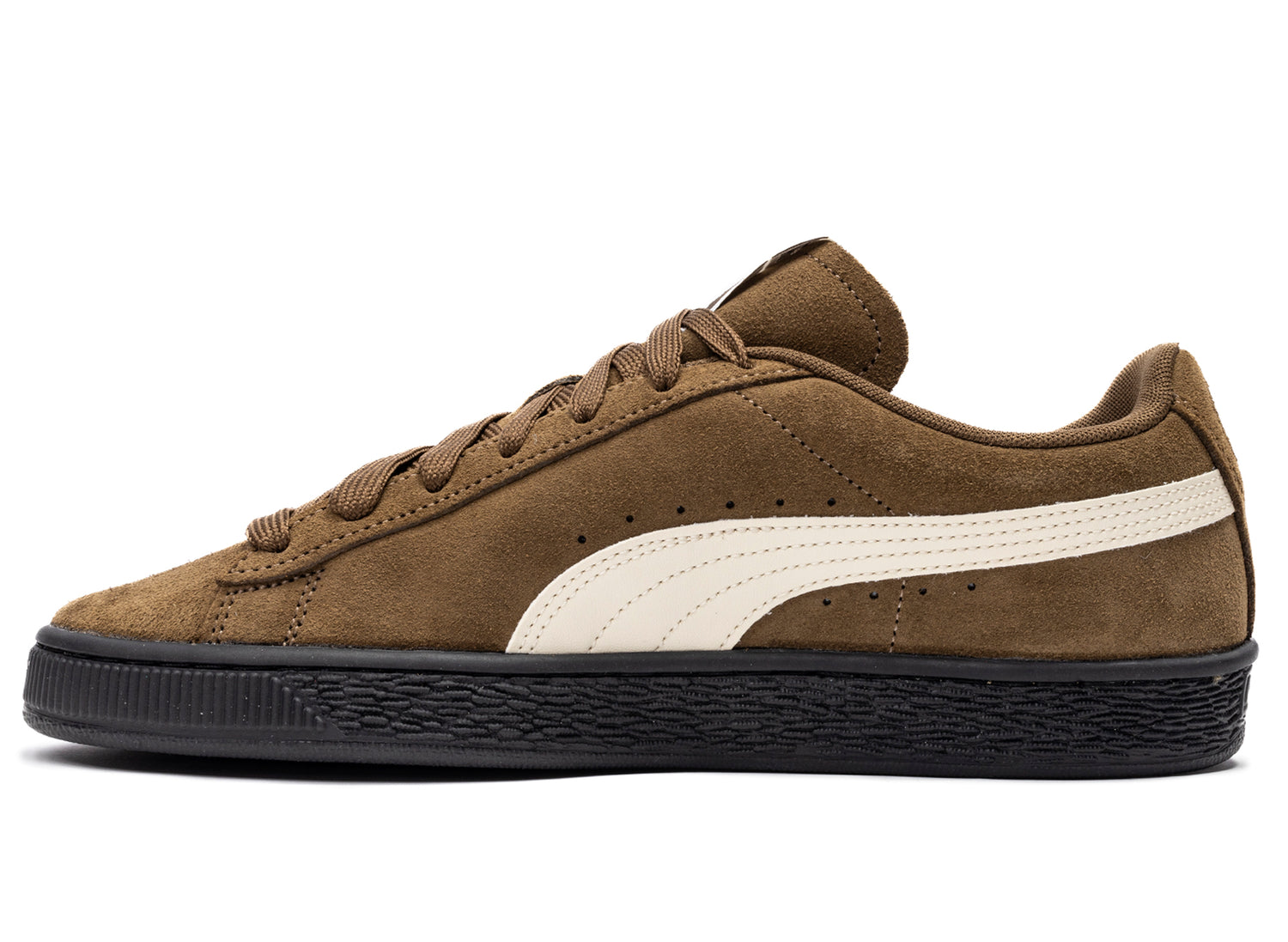 Puma Suede Charles F. Stead VI in Aged Copper / Alpine Snow, men's sneaker, view 3