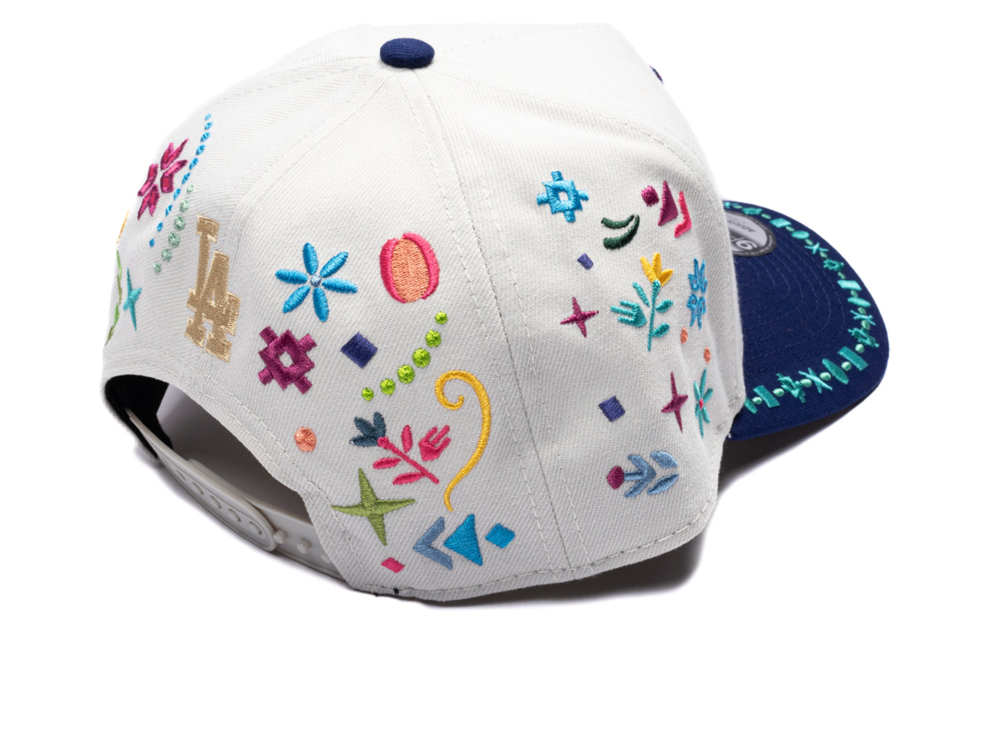 New Era LAT Heritage Los Angeles Dodgers 9Forty A-Frame Hat in blue, unisex cap, view 3