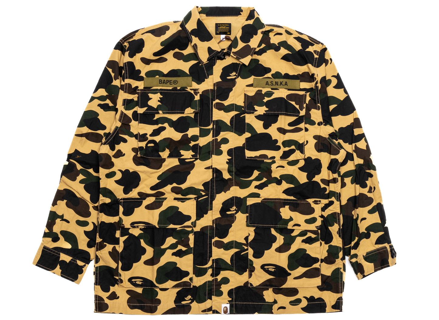 A Bathing Ape 1st Camo Militärhemd in Gelb