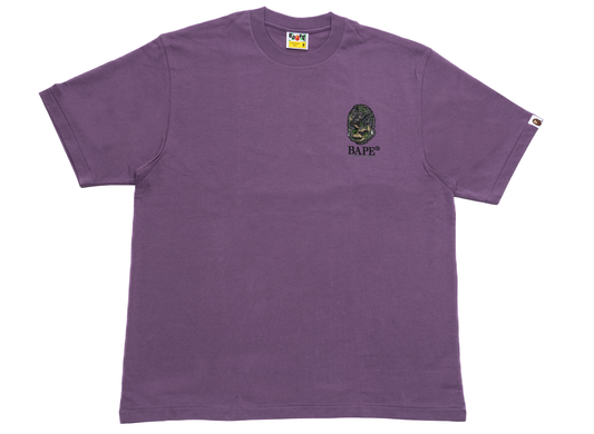 A Bathing Ape Camo Stone Ape Head Relaxed Fit T-Shirt in Lila
