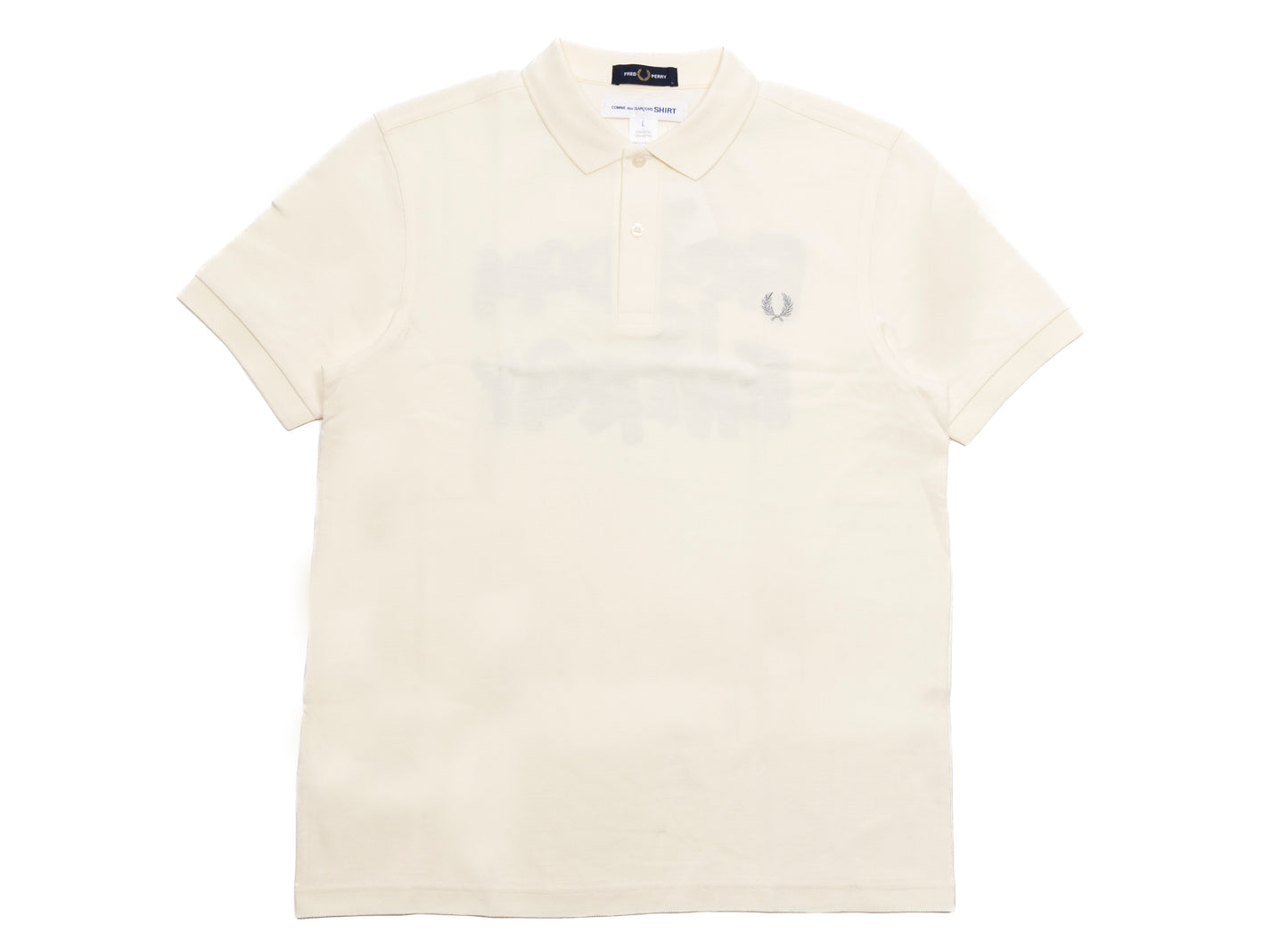 Comme des Garçons SHIRT x Fred Perry Energy is Freedom Poloshirt in Creme