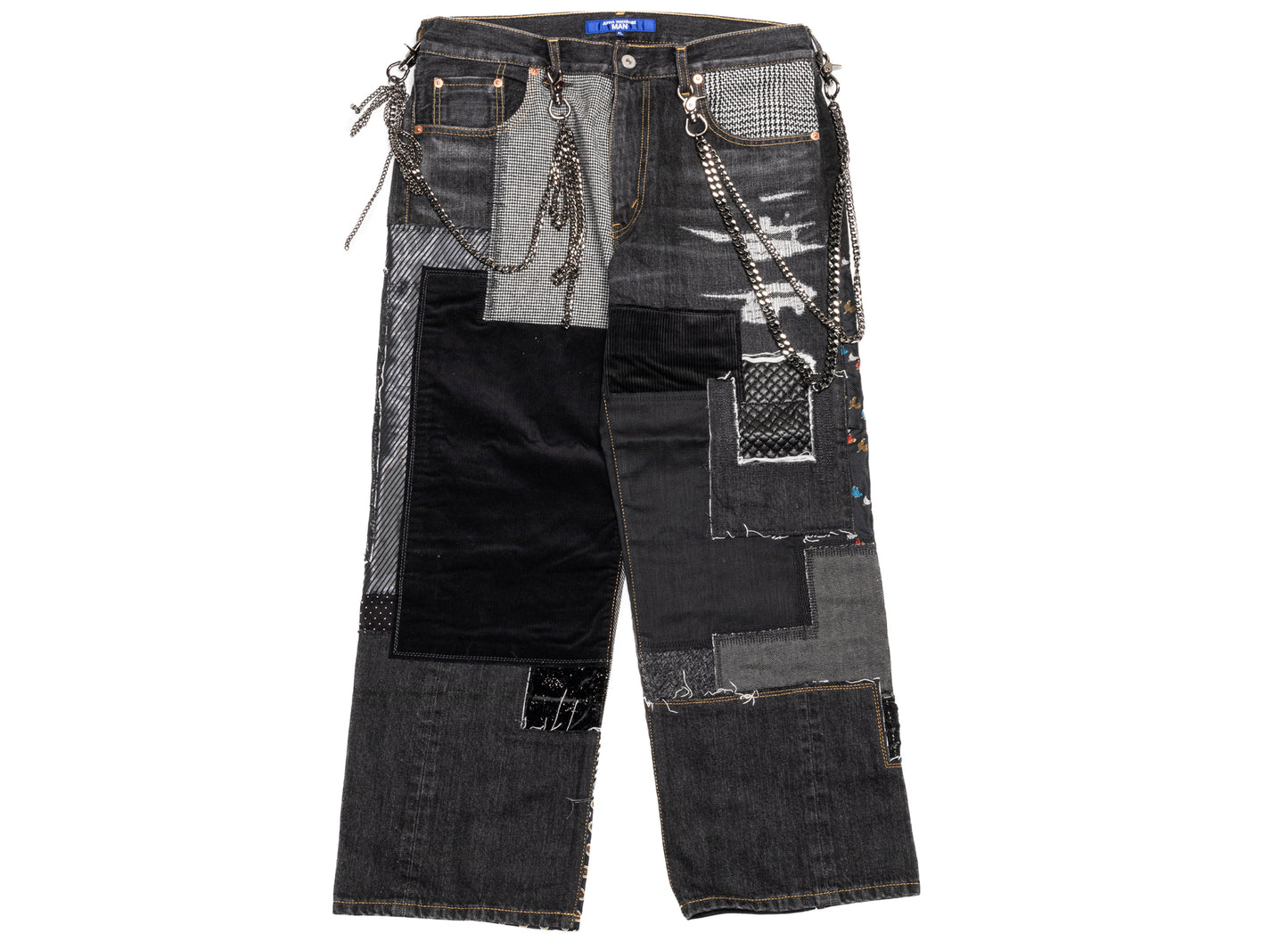 Junya Watanabe MAN Cotton Pants in Black Mix, men's cotton trousers