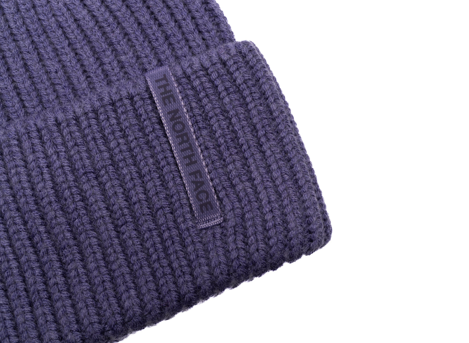 The North Face Wool Blend Beanie in Grounded Plum, unisex knit beanie, view 2