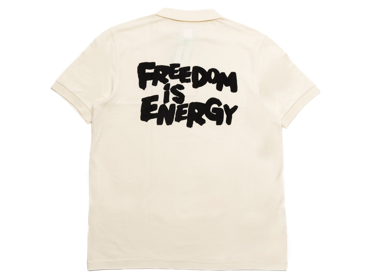 Comme des Garçons SHIRT x Fred Perry Energy is Freedom Poloshirt in Creme