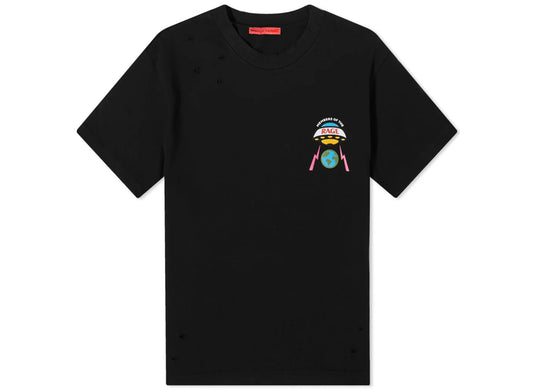 Members Of The Rage Distressed Small Logo T-Shirt in Schwarz