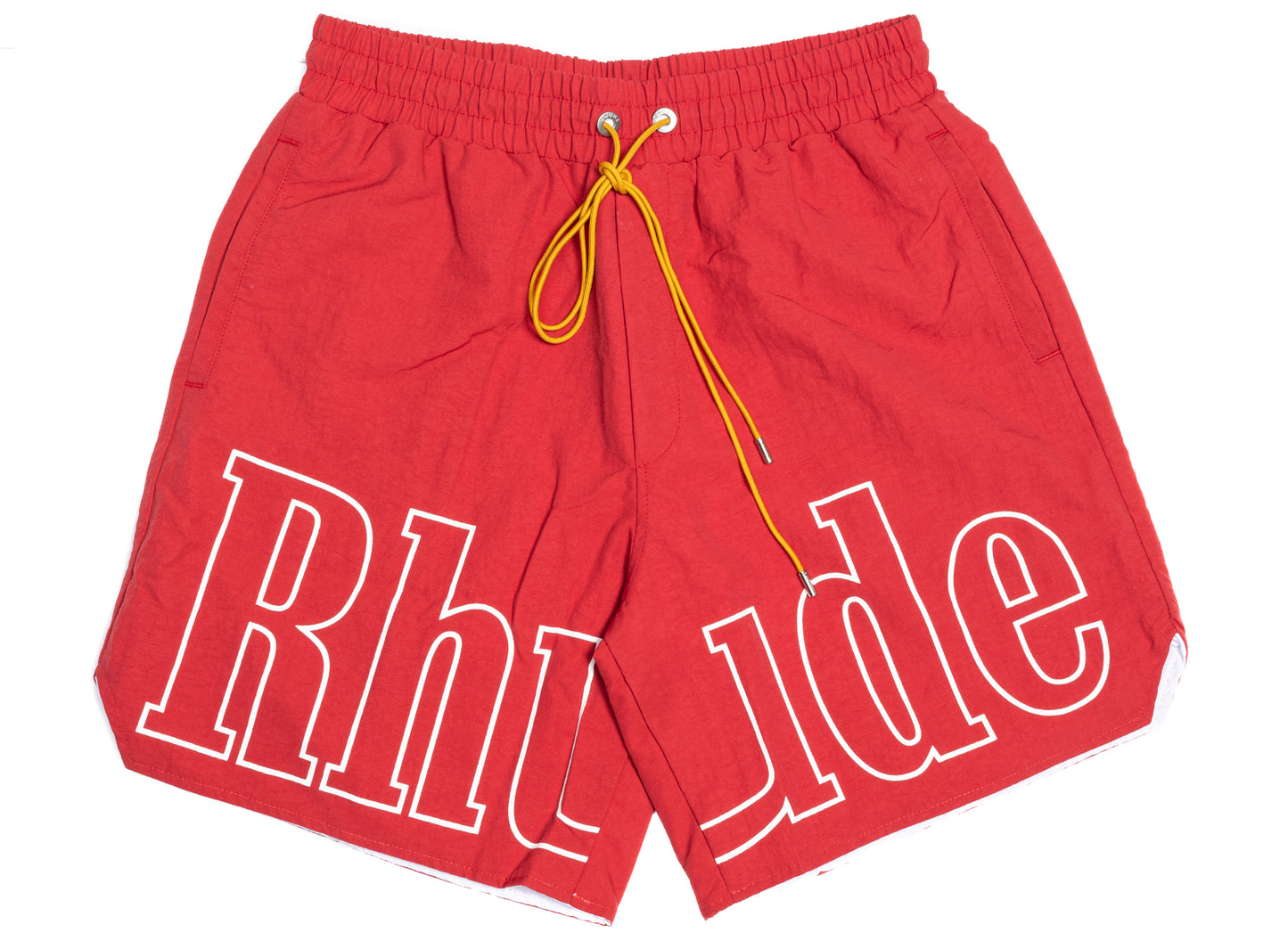Rhude Logo Track Short in Red / White