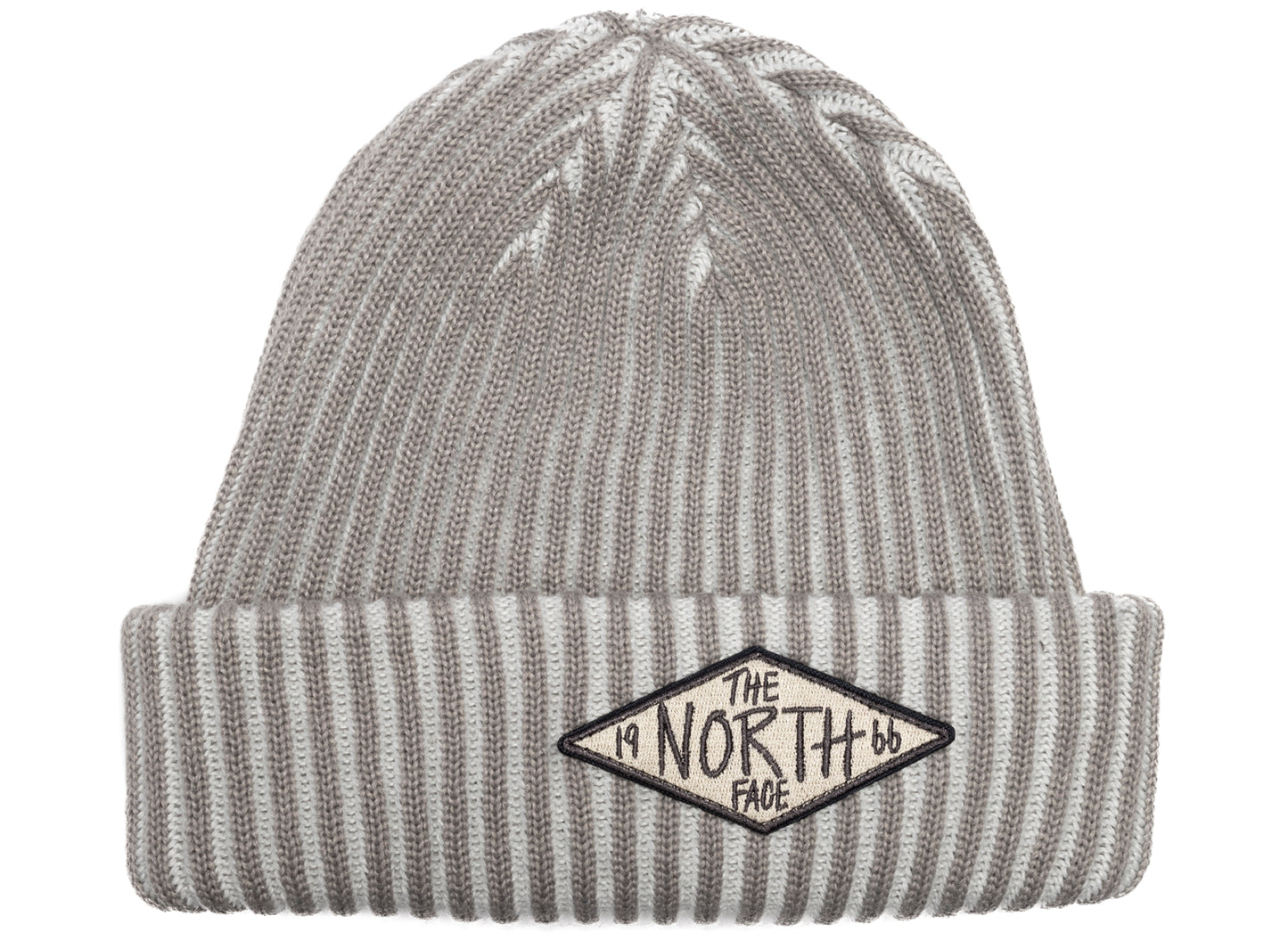 The North Face Salty Lined SE Beanie in Stone Slab and TNF 66, unisex beanie