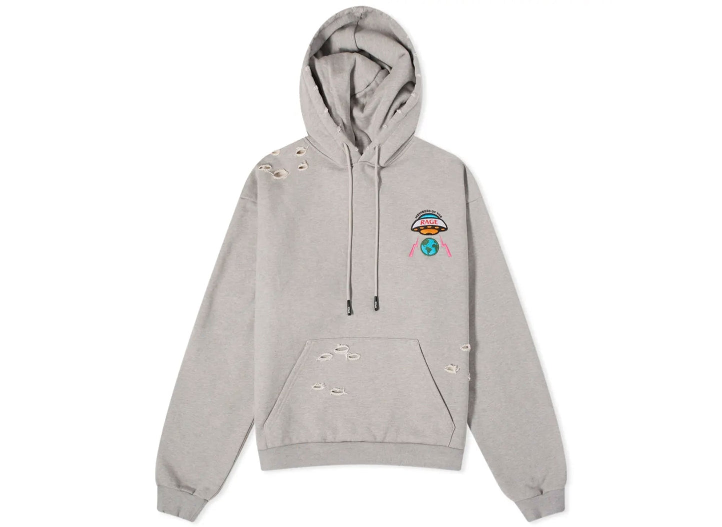 Sudadera con capucha Members Of The Rage Distressed Small Logo en gris