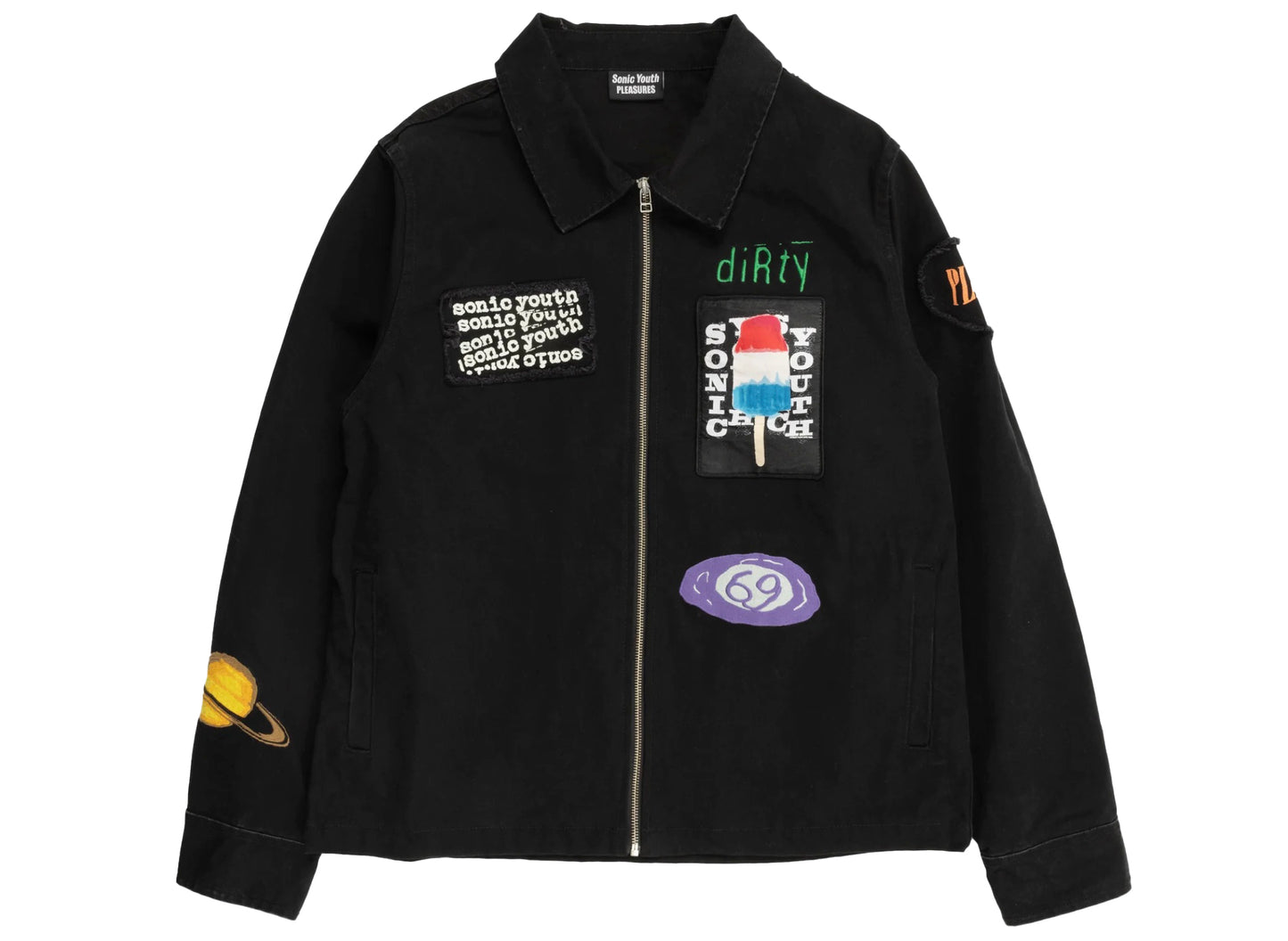 Pleasures Sonic Youth Work Jacket in Schwarz