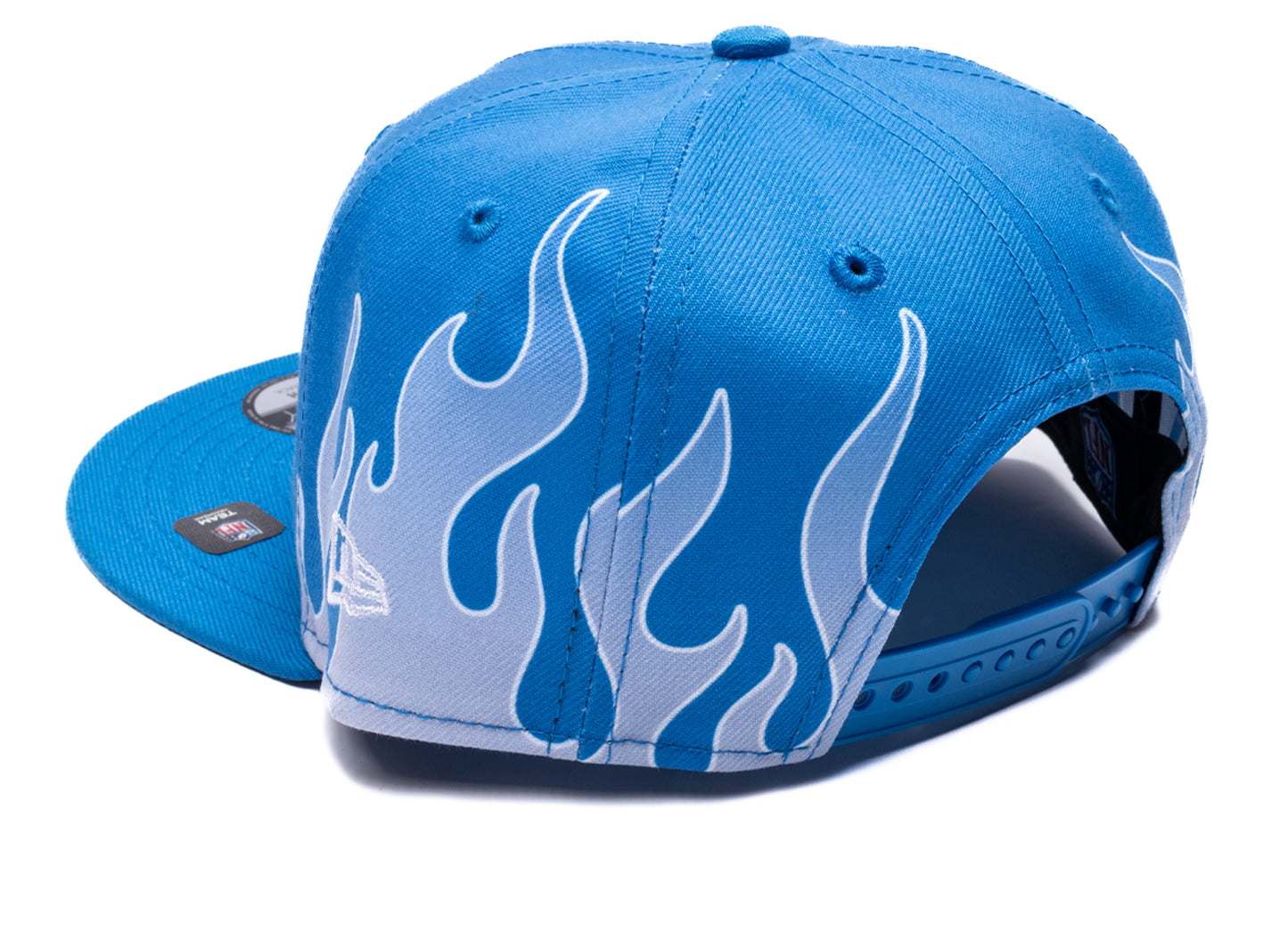 New Era Flames Detroit Lions 9Fifty Hat in team colors, kids' snapback cap, view 2