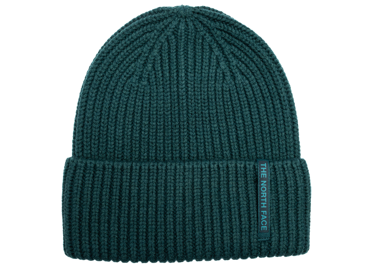 The North Face Wool Blend Beanie in Pacific Teal, unisex knit beanie