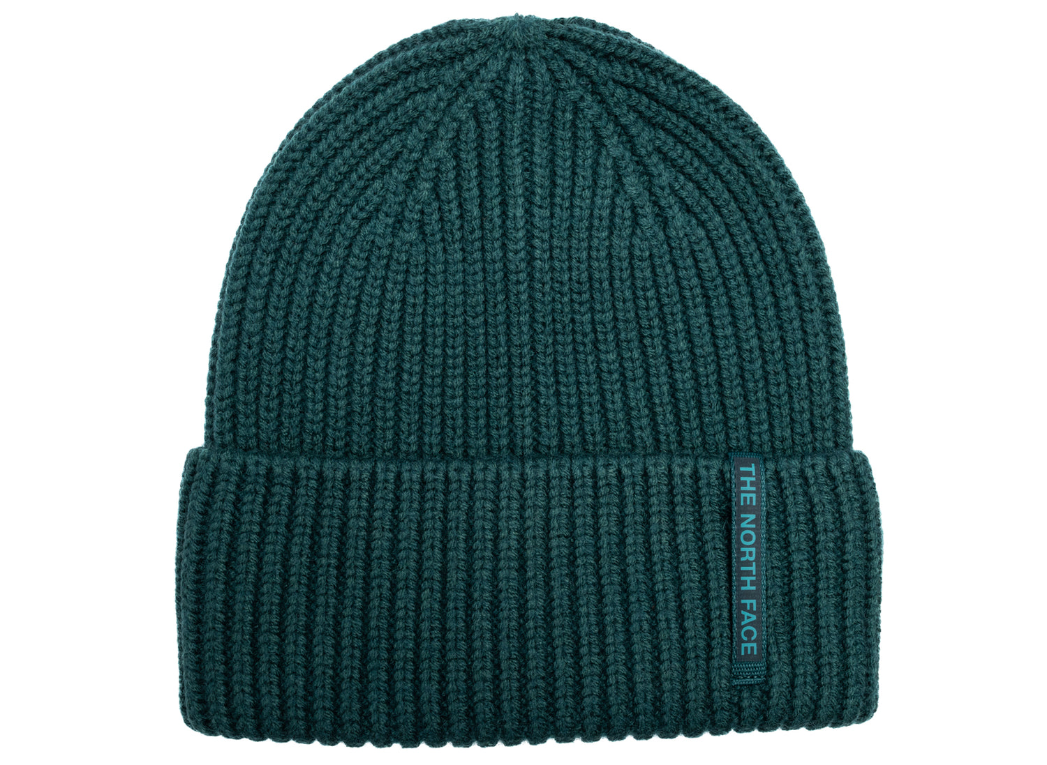The North Face Wool Blend Beanie in Pacific Teal, unisex knit beanie