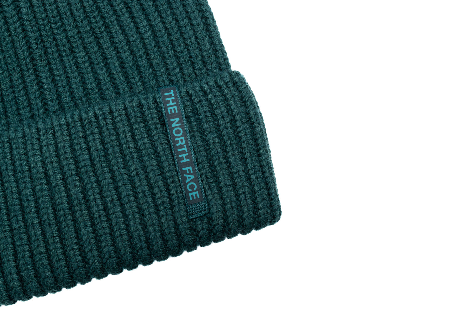 The North Face Wool Blend Beanie in Pacific Teal, unisex knit beanie, view 2