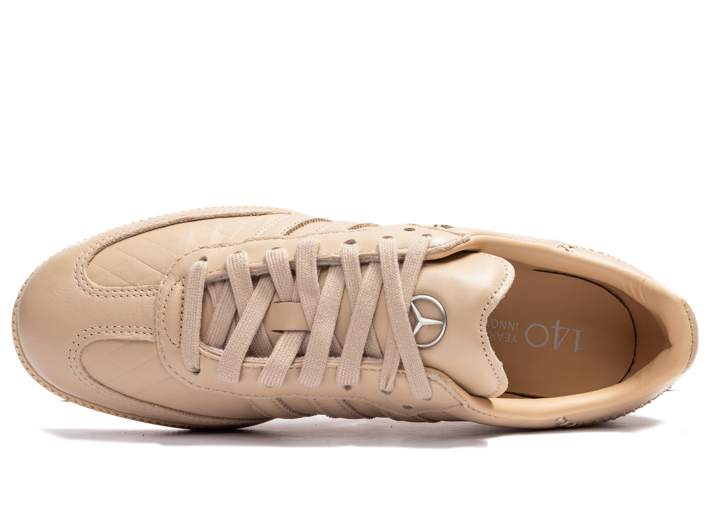 Adidas x Mercedes-Benz Samba OG in Magnesium Beige / Silver Metallic
