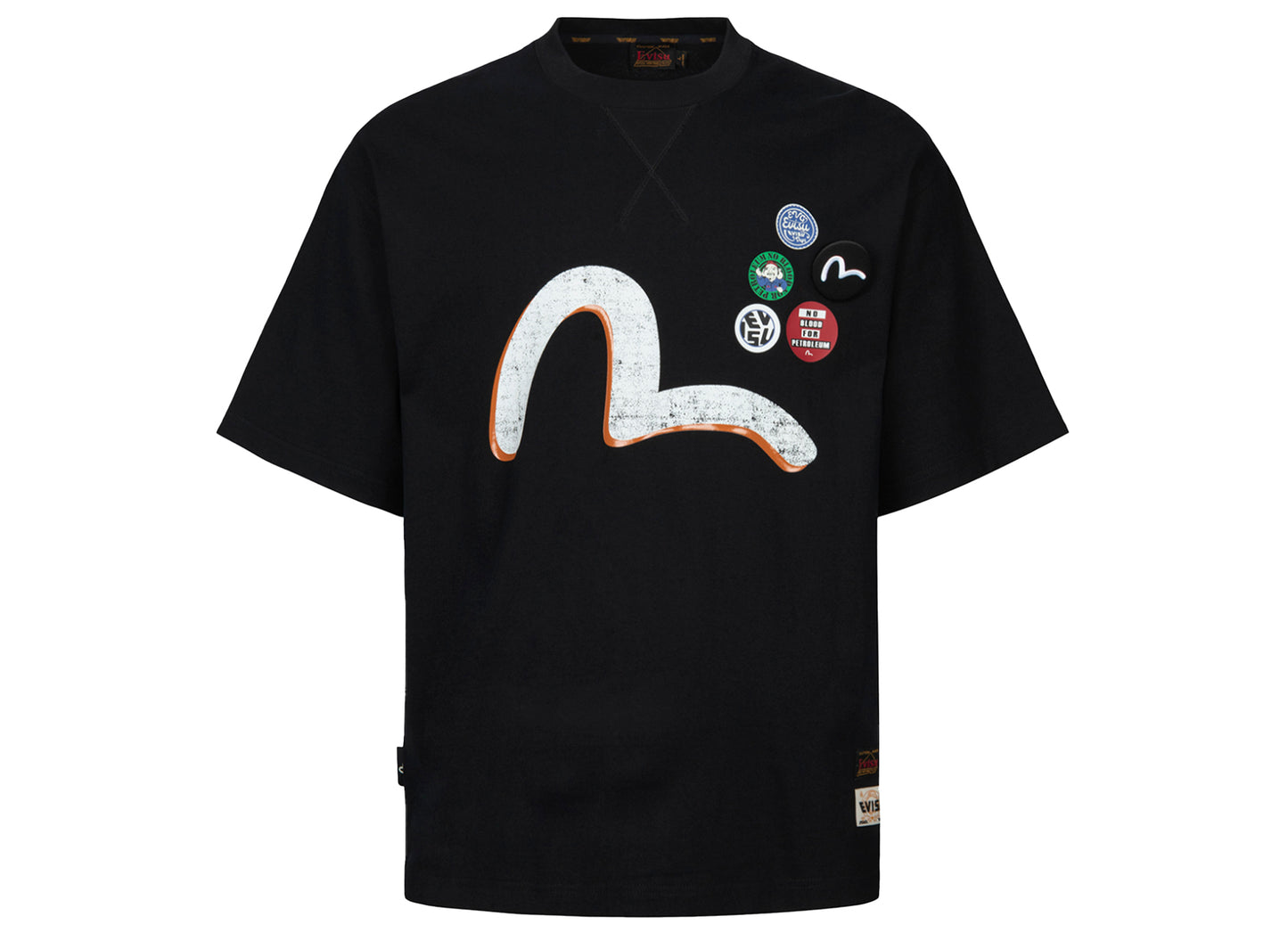 Camiseta Evisu de corte holgado con estampado Misty de múltiples logotipos y eslóganes