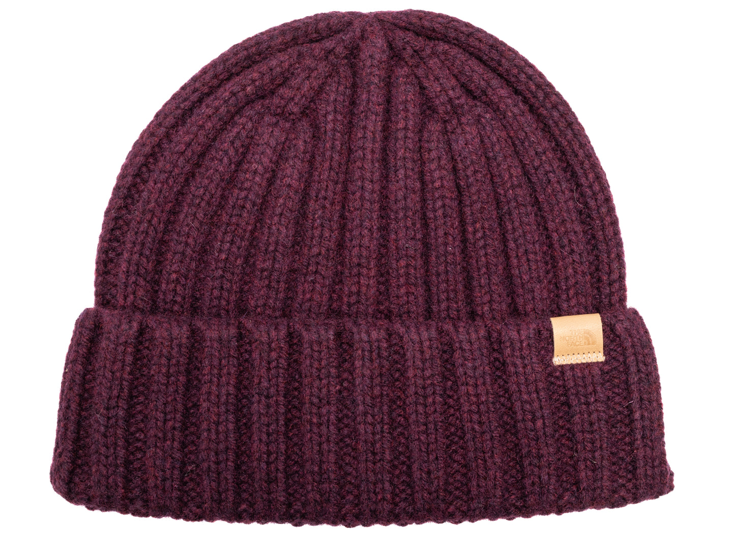 The North Face Merino Wool Beanie in Deep Burgundy, unisex knit beanie