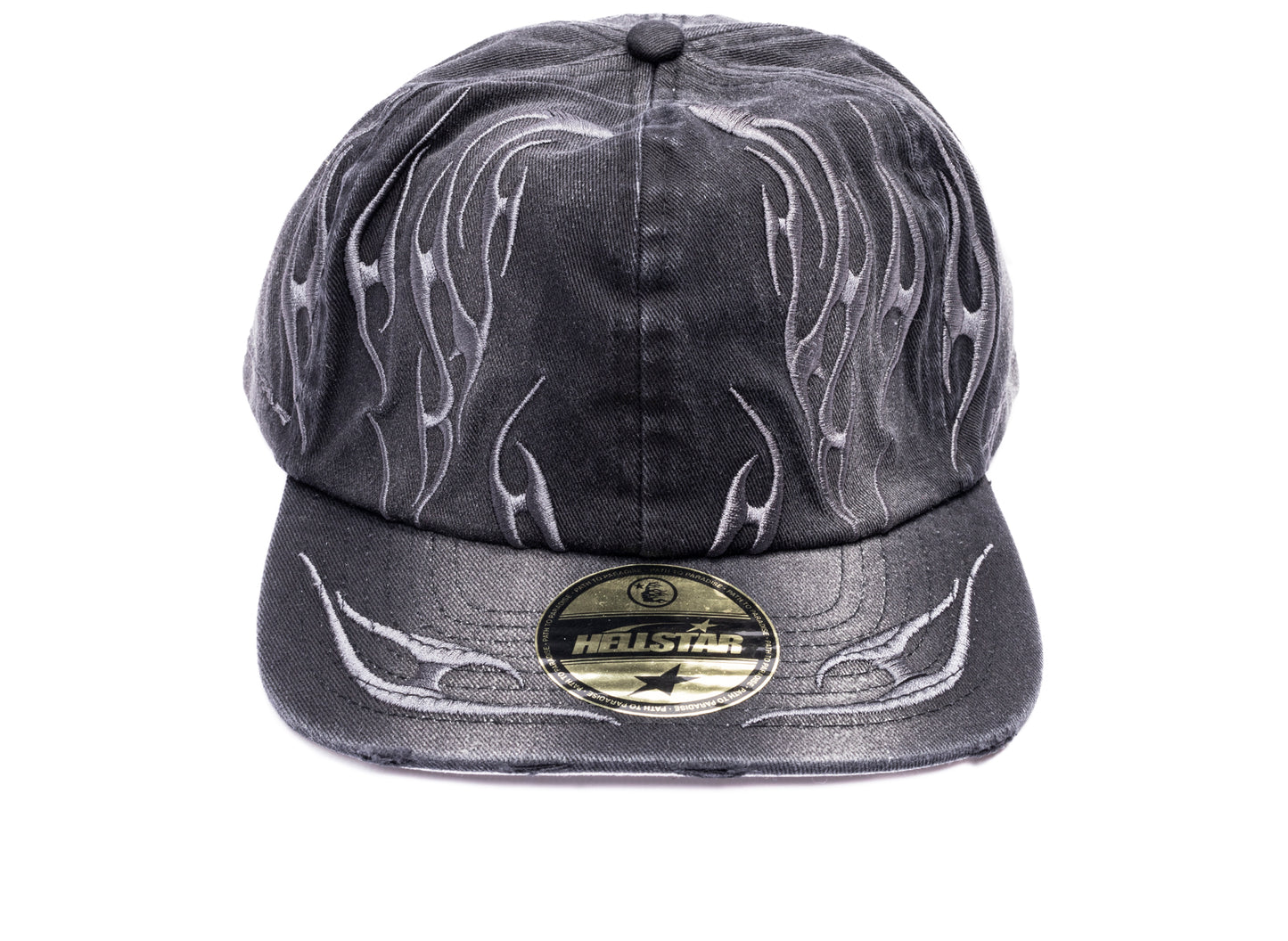 Hellstar Tribal Flame Hat in Black, front view