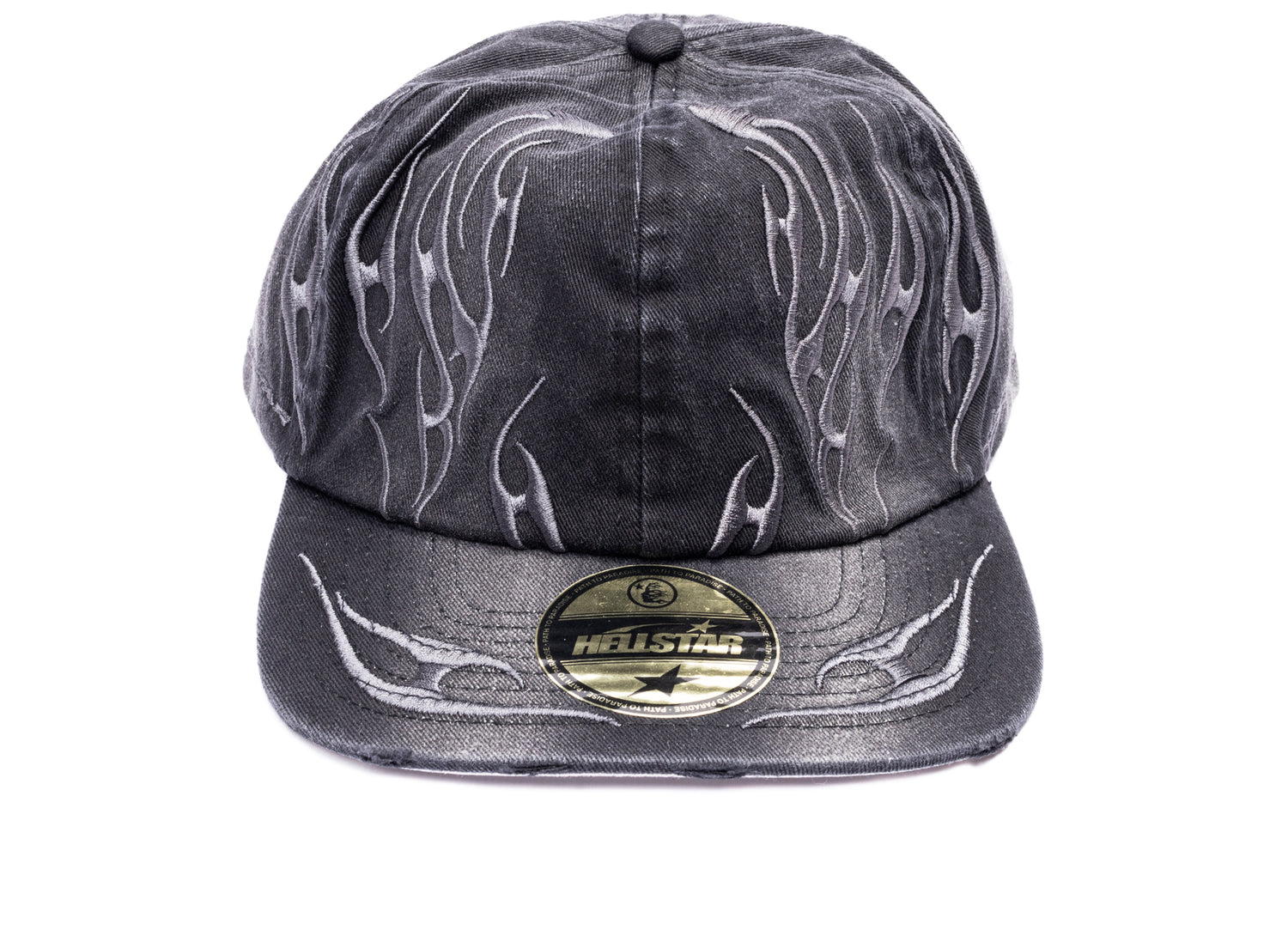 Hellstar Tribal Flame Hat in Black, front view